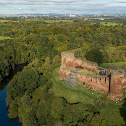 Aerial view of Bothwell Castle