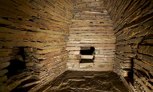 View of the interior of a chambered cairn