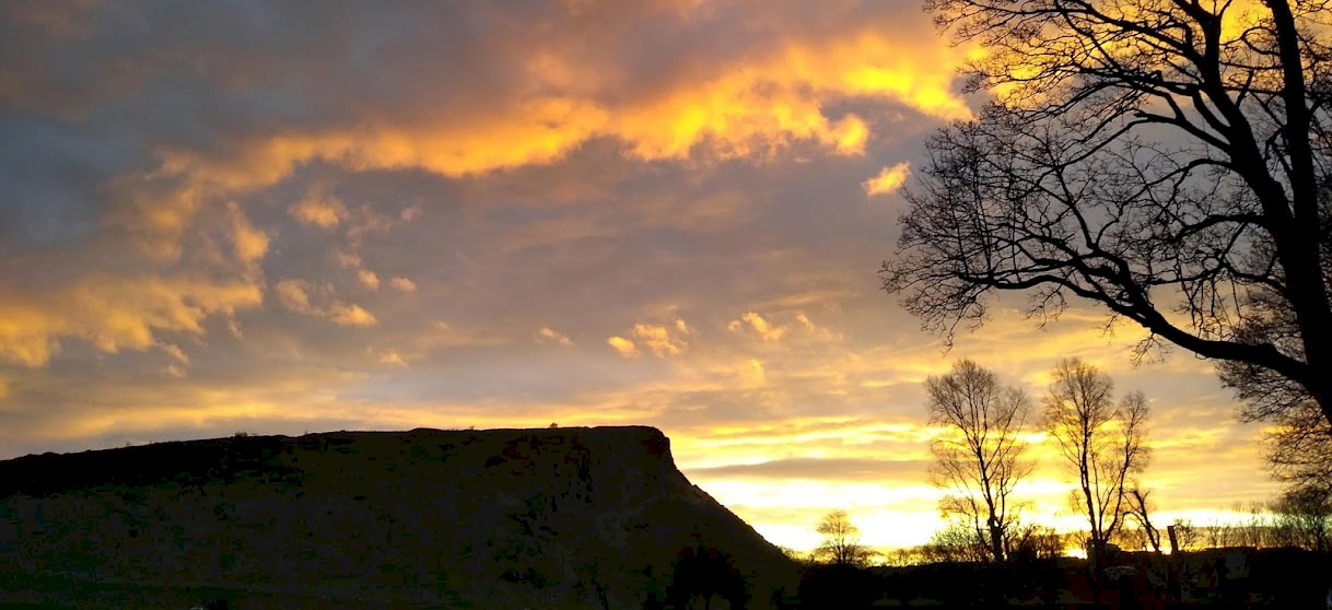 View of Arthur's Seat at sunset