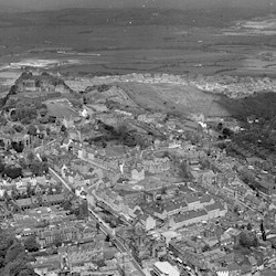 Aerial view of Stirling in black and white