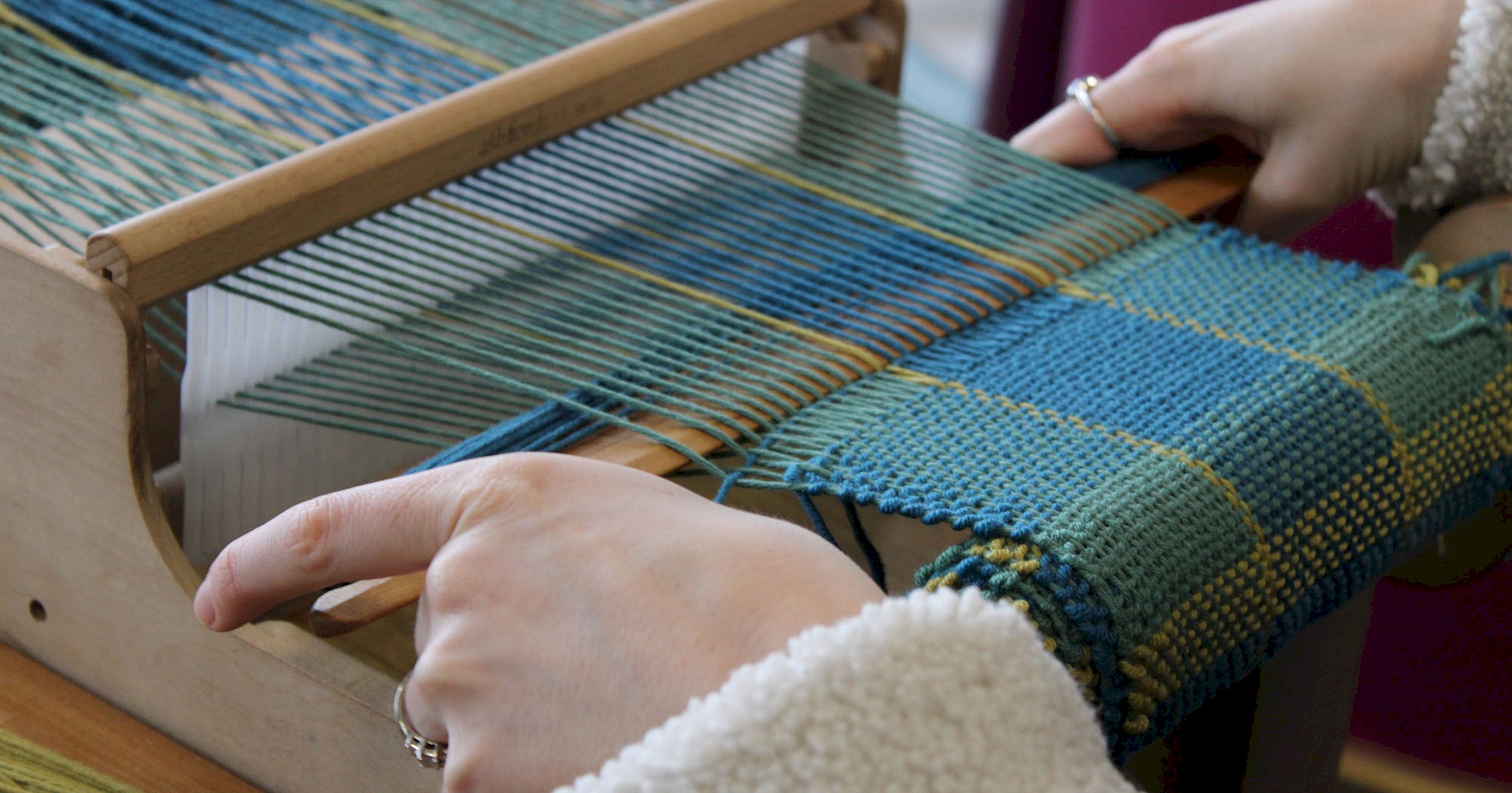 Tartan being woven