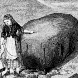 Photographic copy of engraving showing St Anthony's Well (Holyrood Park) copied from 'Ballingall's Edinburgh Past and Present'