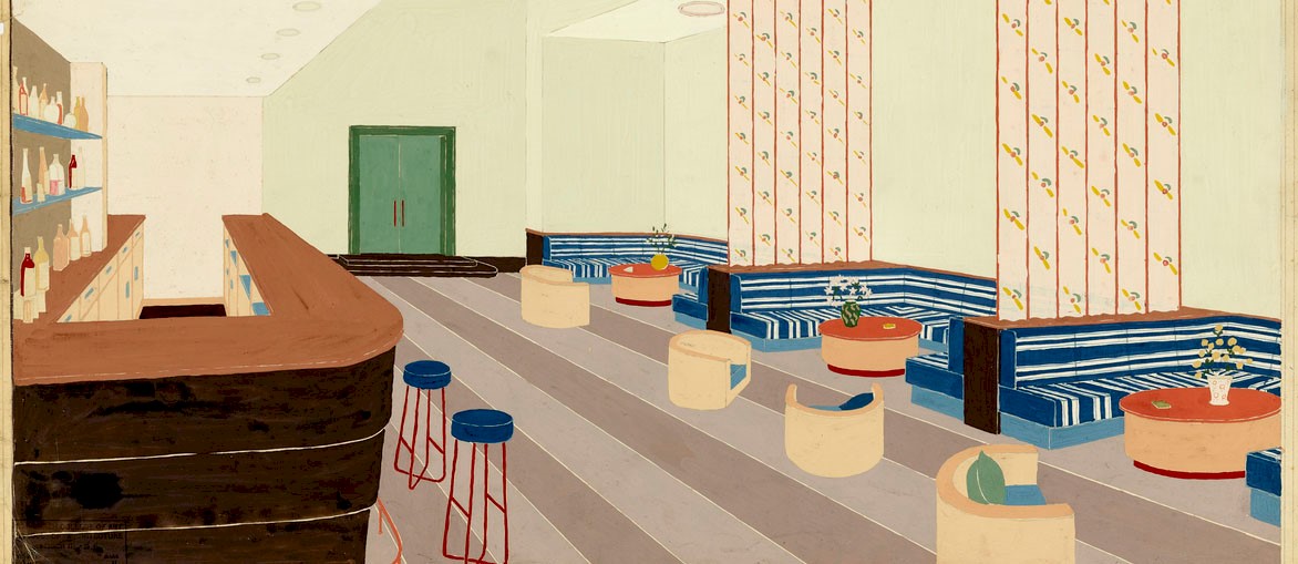 Drawing of a plan for a bar