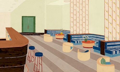 Drawing of a plan for a bar