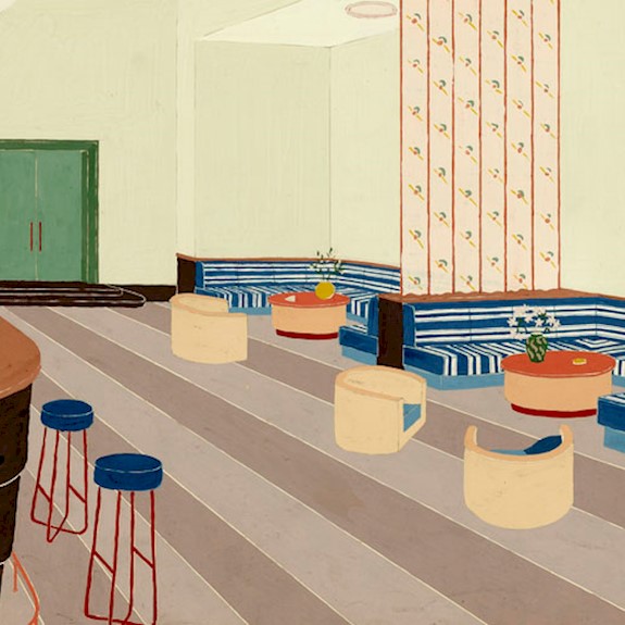 Drawing of a plan for a bar