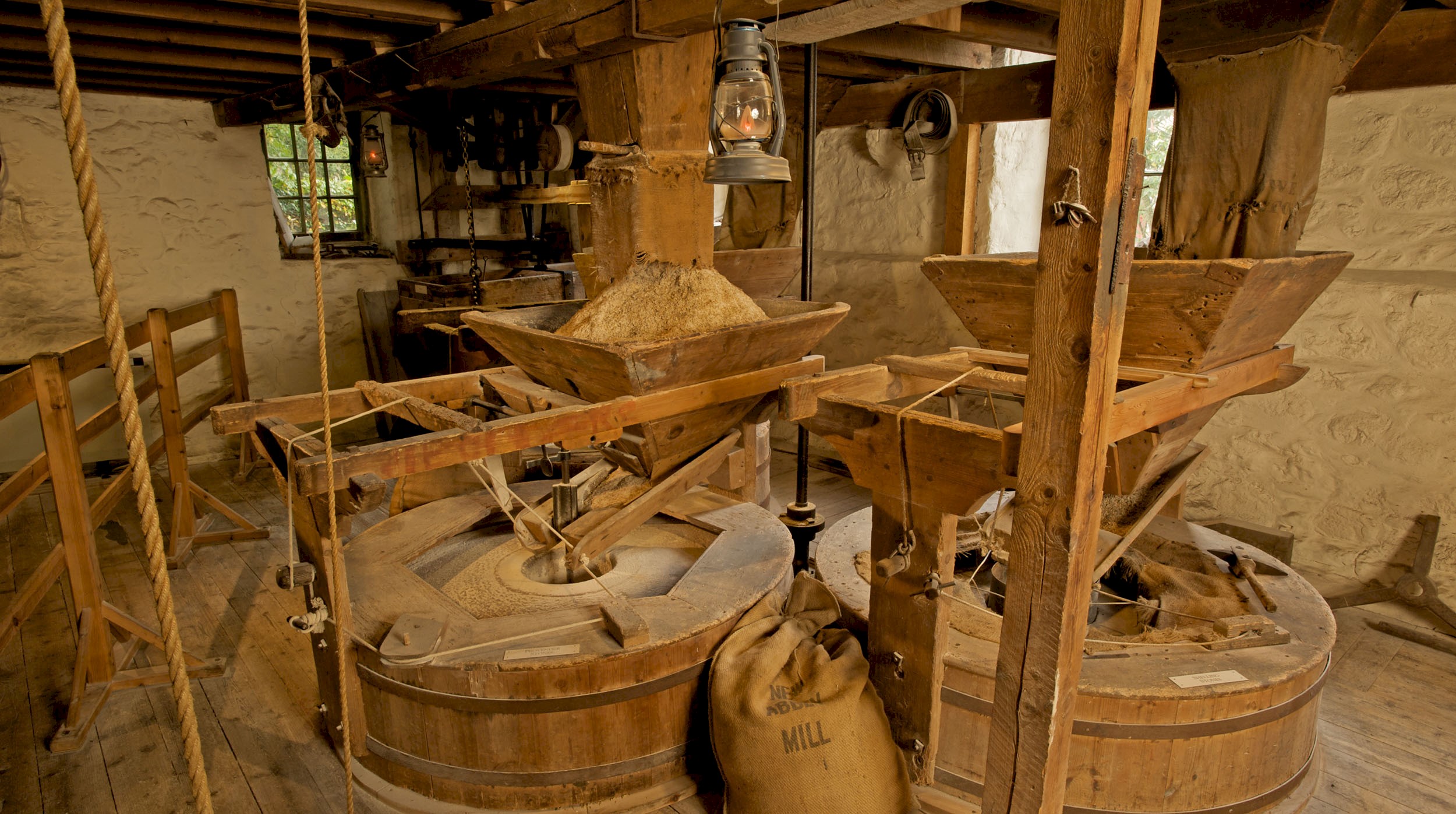 Hand-powered grindstones that ground oats, barley, wheat and pease 