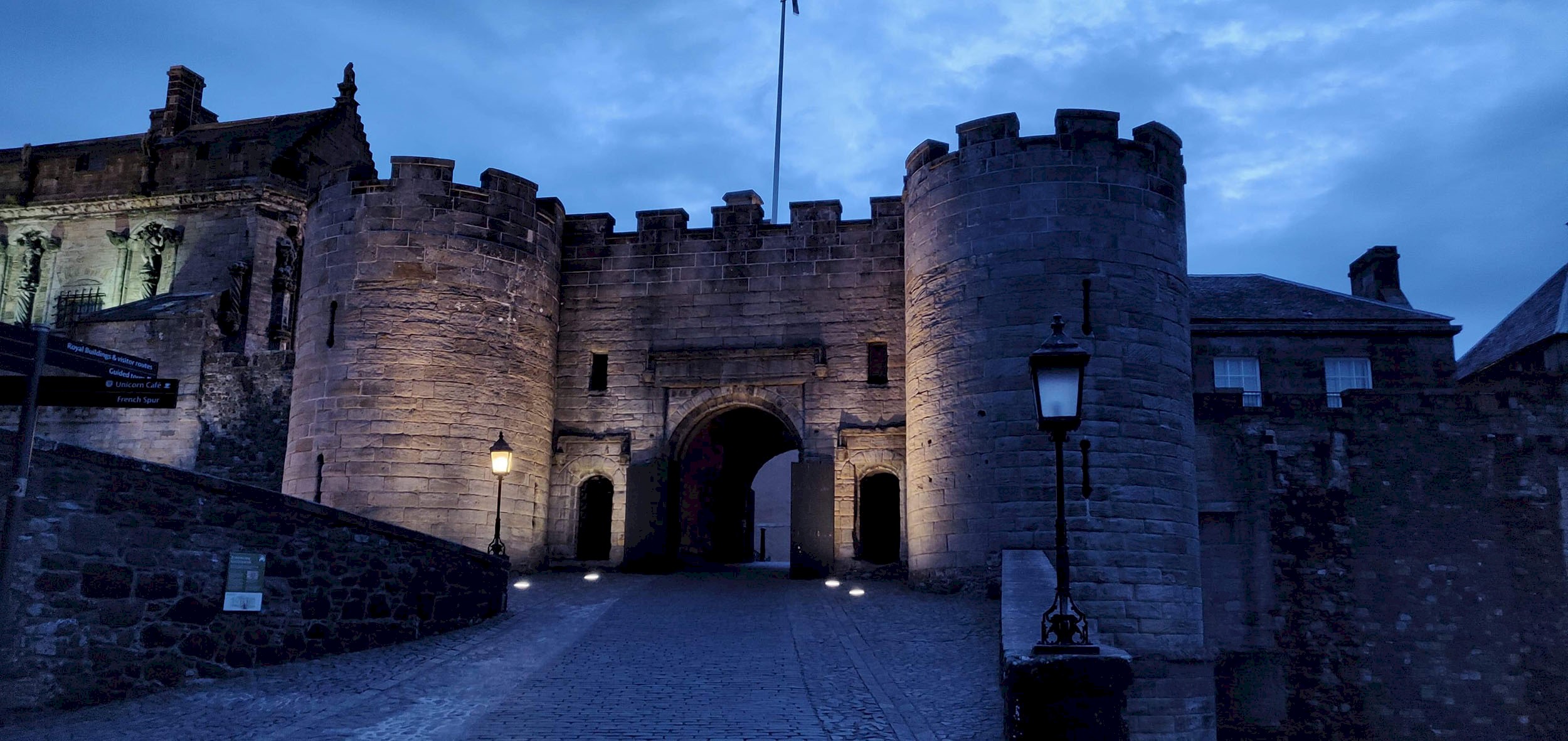 A general view of Stirling Castle at night