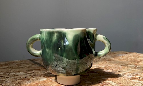 Mug created from ceramic mug artist