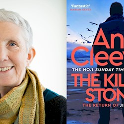 Portrait of Ann Cleeves and her new book