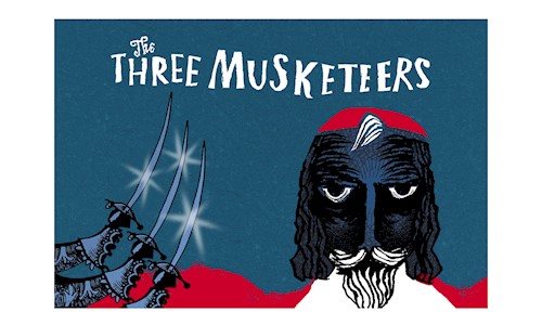 A promotional poster for The Three Musketeers including 3 swords