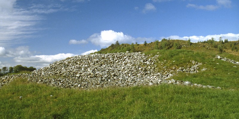 General view of early Bronze Age burial cairn at Kilmartin Glen