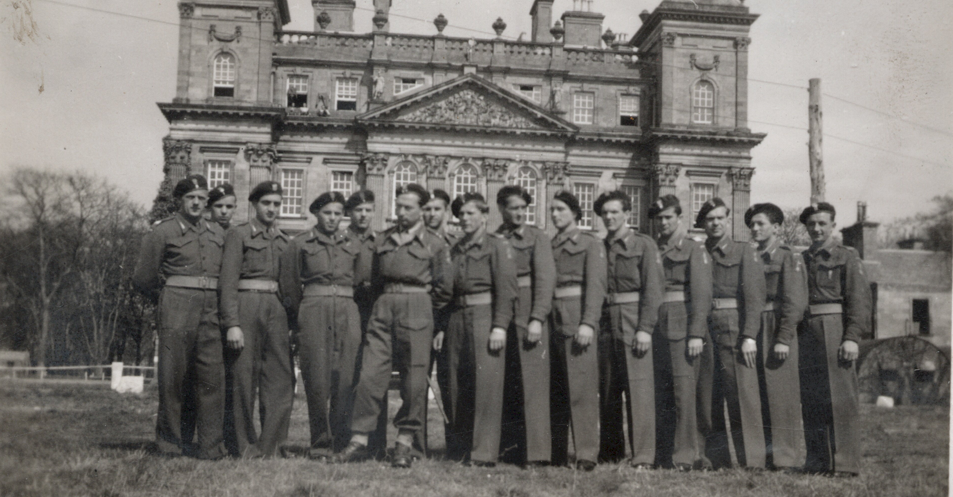 9th Lancers standing outside Duff House in 1946