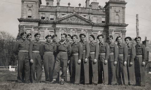 9th Lancers standing outside Duff House in 1946