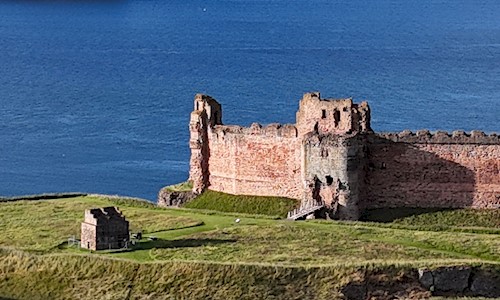 Aerial view of Tantallon Castle