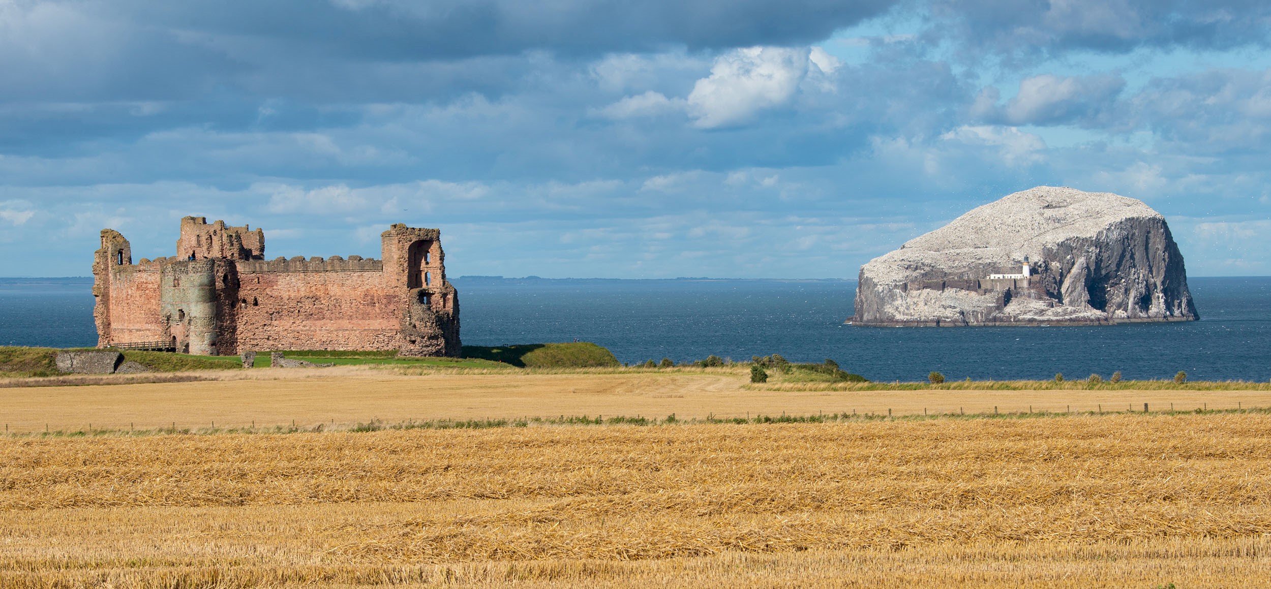 General view of Tantallon Castle and Bass Rock