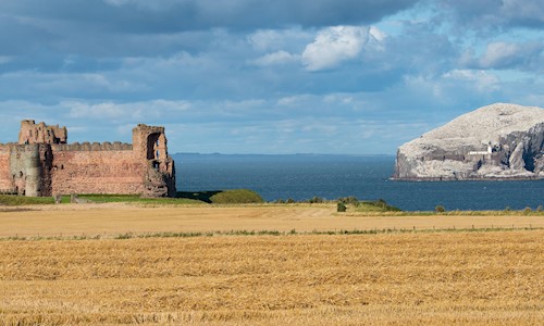 General view of Tantallon Castle and Bass Rock