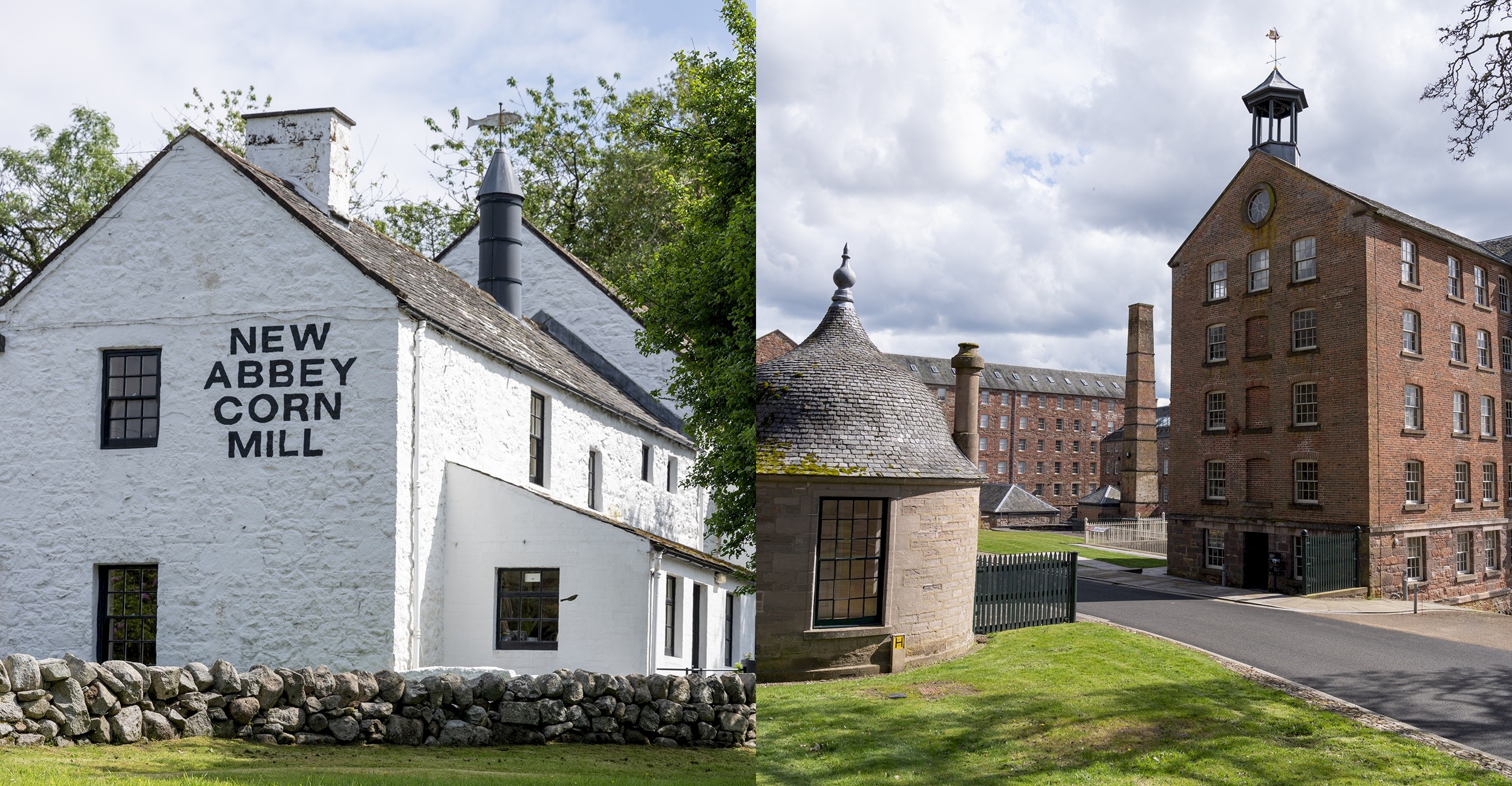 Exterior view of New Abbey Corn Mill and Stanley Mills