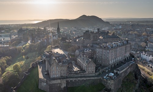 Aerial view of Edinburgh Castle