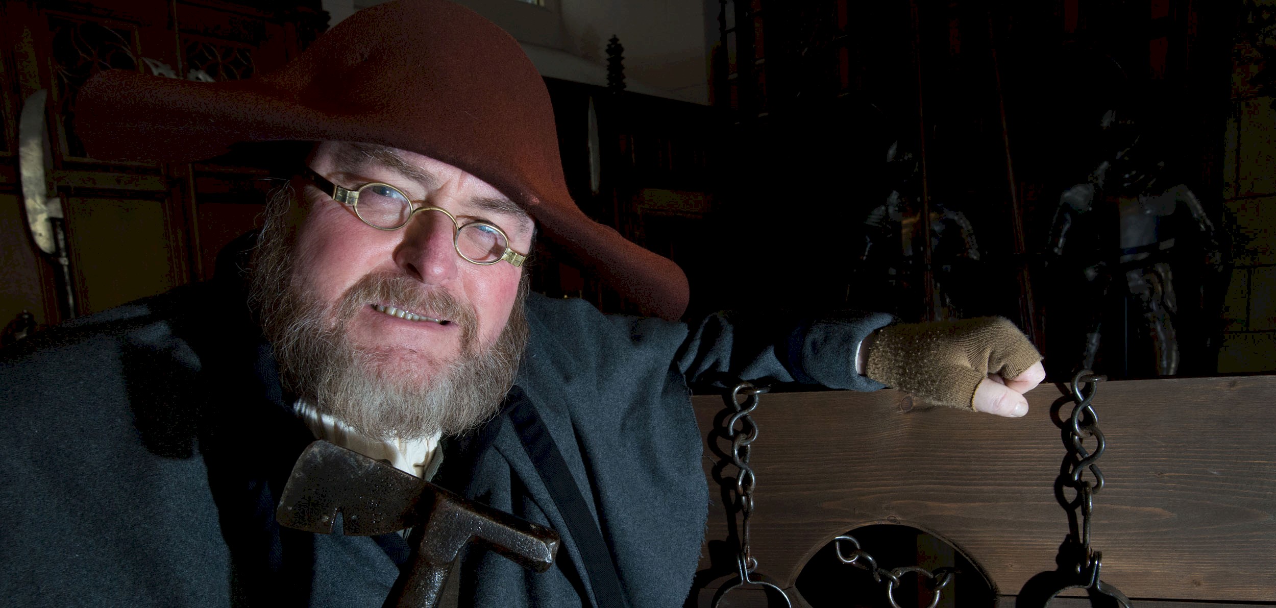 A re-enactor dressed as a Garrison